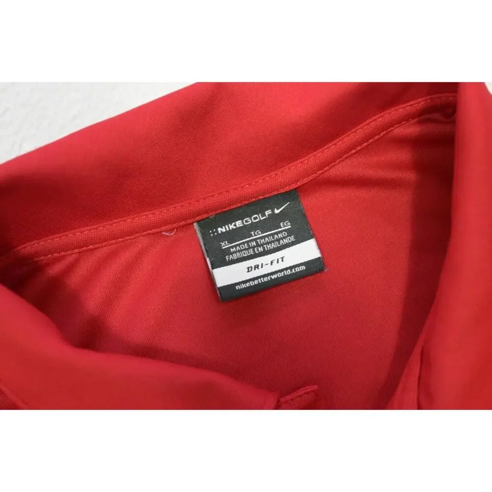Nike Golf Polo Dri‎ Fit Performance Red Athletic Golf Shirt Mens Size XL